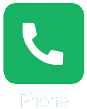 This button opens a page where you can check your recent calls or contacts and make a phone call