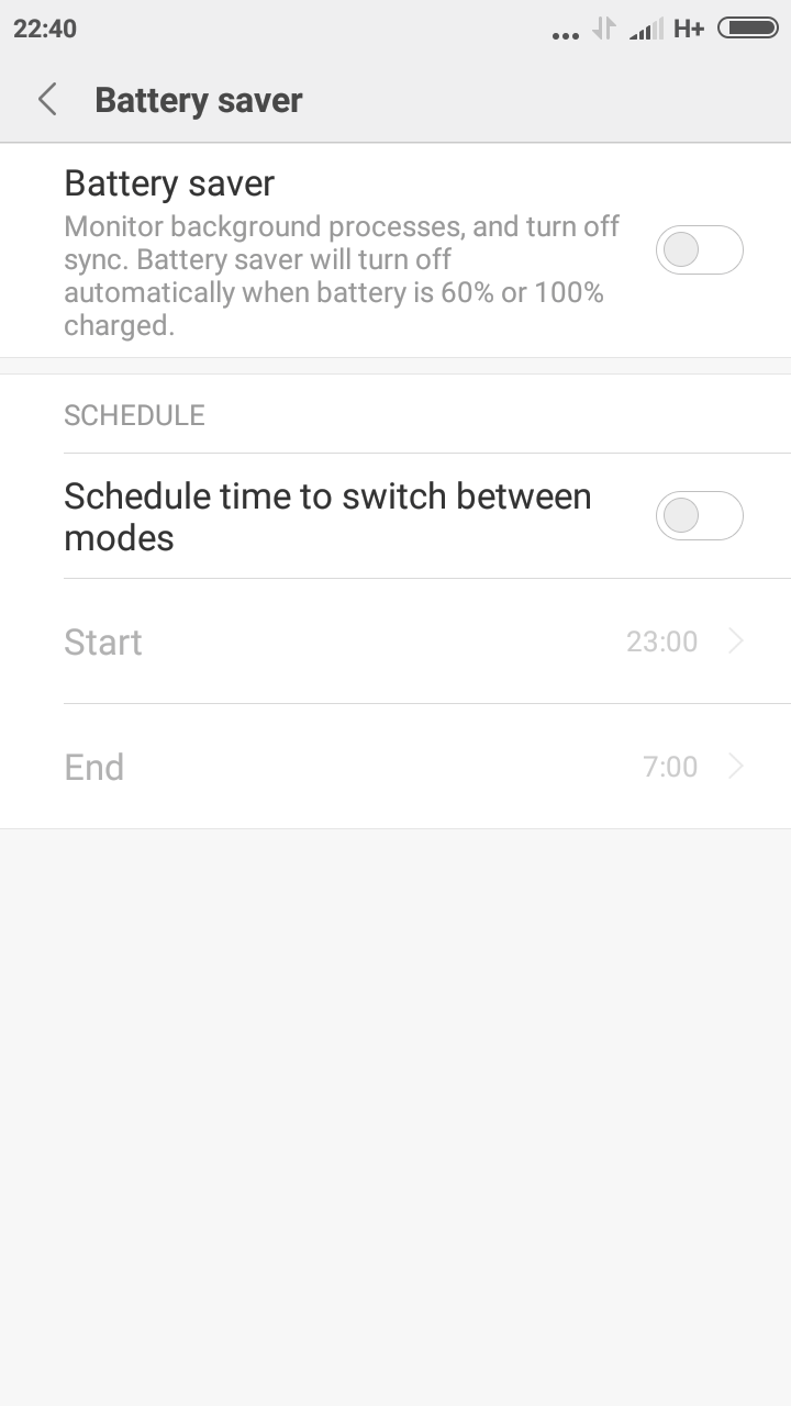 here you can manage when battery saver feature turns its self on. 